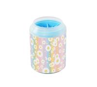 White Daisy Colorful Stripes Portable Paw Washer Soft Silicone Bristles Pets Feet Cleaning Kit for Dogs Cats lavadora de patas para perros