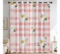 White Daisy Curtains, 2 Panels, 108 Drop, Room Decor