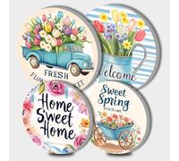 White Daisy Decor Electric Stove Burner Covers，4 Pcs Spring Decor Round Stove Burner Covers，8 Inches and 10 Inches，Gas Stove Burner Cover,Metal Cooktop Flowers Decorative，Home Decor,Kitchen Decor