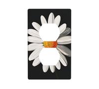 White Daisy Flower Minimalist Outlet Cover Light Switch Cover Decorative 1 Gang Wall Plate for Kitchen Room Bathroom Size 7x11.4cm