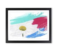 White Daisy Flower No.9 V2 Modern Framed Print | A2 Black Framed Wall Art | Ready to Hang | Modern Floral Picture | Living Room Bedroom Lounge Office