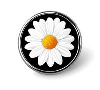 White Daisy Flower Round Lapel Pins Button Brooch Pin Badge Clothes Accessories for Men Women