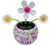 White Daisy Flower Solar Dancer Figure,Solar Dancing Flower Solar Dancing Solar Toys Car Swinging Dancing Toy Car Windowsill Home Desk Decor Solar Power Kits for Car Office Desk Decoration