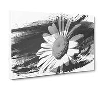 White Daisy Flower Vol.7 V1 Canvas Print | Gallery Wrapped 30mm Frame Wall Art | 24x16 inches | Ready to Hang | Modern Floral Picture | Living Room Bedroom Lounge Office