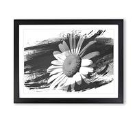 White Daisy Flower Vol.7 V1 Modern Framed Print | A2 Black Framed Wall Art | Ready to Hang | Modern Floral Picture | Living Room Bedroom Lounge Office
