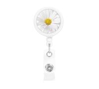White Daisy Flower with Bright Yellow Heart, Retractable Badge Holder,Badge Reels Holder with ID Clip Alligator Clip