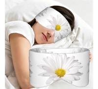 White Daisy Flower with Bright Yellow Heart, Sleep Mask for Home Travel, Full Eye Covers Light Blocking Eye Mask Sleep Eye and Ear Muffs