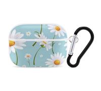 White Daisy Flowers Earphone Case PC Bluetooth Earbud Cove Headphone Cases Compatible with Airpods Pro White-style