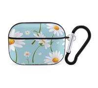 White Daisy Flowers Earphone Case PC Bluetooth Earbud Cove Headphone Cases Compatible with Airpods Pro Black-style