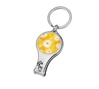 White Daisy Flowers On The Yellow Nail Clippers Toenail Clipper Cutters Professional Nail Trimmer Nail Cuticle Cutter for Women Men