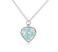 White Daisy Flowers Pet Urn Necklace Personalized Ash Necklace Pet Cremation Jewelry Memorial Necklace for Pet Dog Cat