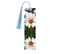 White Daisy Flowers Print Wooden Bookmarks Beautiful Notebook Accessories for Men Women Book Lovers