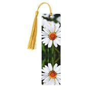 White Daisy Flowers Print Wooden Bookmarks Beautiful Notebook Accessories for Men Women Book Lovers