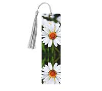 White Daisy Flowers Print Wooden Bookmarks Beautiful Notebook Accessories for Men Women Book Lovers