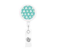 White Daisy Flowers, Retractable Badge Holder,Badge Reels Holder with ID Clip Alligator Clip