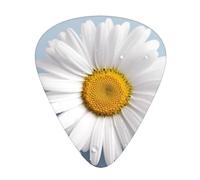 White Daisy Guitar Plectrums, 12 Pcs Lightweight Guitar Plectrums, 0.46mm/0.71mm/0.96mm Thickness For Acoustic Guitar Acoustic Electric Guitar Ukulele Bass