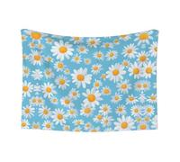 White Daisy in Light Blue Background Print Cute Pet Blanket,Premium Soft Dog Blanket Washable,Plush Reversible Throw Furniture Protector.