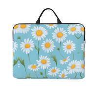 White Daisy In Light Blue Background Print Laptop Sleeve Case 14 Inch, Shockproof Protective Laptop Cover Briefcase Carrying Computer Bag