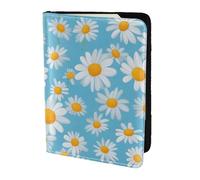 White Daisy in Light Blue Background print Passport Cover, Passport Holder Cover Wallet Passport Wallet Case for Cards and Documents