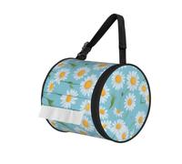 White Daisy in Light Blue Background Printed Portable Tissue Roll Case, Standard-Size Fit, Oxford Cloth for Wall Camping Backpack