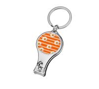 White Daisy on Orange Horizontal Stripes Nail Clippers Toenail Clipper Cutters Professional Nail Trimmer Nail Cuticle Cutter for Women Men