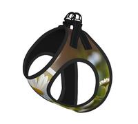 White Daisy Print Adjustable Reflective Harness Leash Set For Cats, Dogs And Small Pets, Soft Breathable Mesh Walking Vest With Escape-Proof Lead