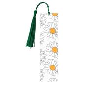 White Daisy Print Wooden Bookmarks Colorful Tassels,Decor Crafts,Book Lovers' Delight Accessories