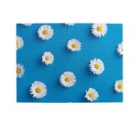 White Daisy Printed,500 Pieces Puzzles for Adults-Wooden Jigsaw Puzzle for Adults Elderly