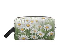 White Daisy Printed Multifunctional Storage Bag, Large Capacity Organizer Pouch for Gym and Weekend