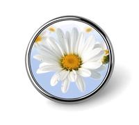 White Daisy Round Badge Pin, 1 Inch Durable Non-Fading Lapel Pin, Versatile Metal Button Badges, Lightweight Decorative Brooch for Clothing Accessories Personalized Gifts