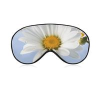 White Daisy Sleep Mask, Ultra Soft Eye Mask for Sleeping with Adjustable Strap, Comfortable Lightweight Blindfold Eyeshade, Total Blackout Eye Cover for Night Sleep Travel Office Nap