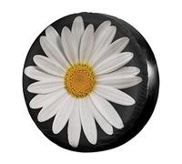 White Daisy Spare Tire Cover Sun-Proof Auto Tyre Covers Dust-Proof Car Wheel Accessories Universal For Trailer Rv Suv 14inch