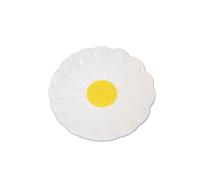 White Daisy Teabag Tidy 10.5x10.5cm Kitchen Spoon Rest Ceramic Round Summer Flower Plate