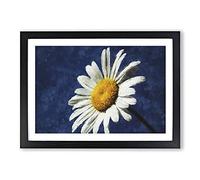 White Daisy Vol.5 Painting Framed Print | A2 Black Framed Wall Art | Ready to Hang | Modern Floral Picture | Living Room Bedroom Lounge Office
