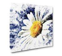 White Daisy Vol.5 Watercolour Canvas Print | Gallery Wrapped 30mm Frame Wall Art | 14x14 inches | Ready to Hang | Modern Floral Picture | Living Room Bedroom Lounge Office