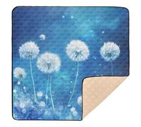 White Dandelions Soft Thick Baby Activity Play Mat for Floor Portable Padded Play Mat for Baby Toddler Infant, 50'' x 50''