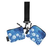 White Dandelions Women's Money Organizers Minimalist Zipper Wristlet Wallet with Zipper Coin Pocket for Women 2 Pcs de crédito para Hombre