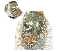 White Death Skull Baby Car Seat Cover Canopy Stretchy Nursing Covers Breathable Windproof Winter Scarf for Infant Breastfeeding Boys Girls