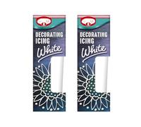White Decorating Icing 2X50g - Ready to Use White Icing Pen for Writing & Detailed Decoration on Cakes, Cookies & Gingerbread - Easy Squeeze Icing Tube