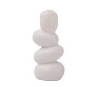 White Decorations Abstract Art Sculpture Egg Vase Pebble Flower Arrangement Home Chinese Antique Ceramic Ornaments Table Centrepiece (White, One Size)