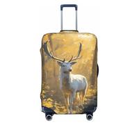 White Deer in The Forest Elastic Travel Luggage Covers Dustproof Scratch-Resistant Suitcase Protector Fit 22-24 Inch