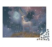 White Deer Jigsaw Puzzle for Adults 1000 Piece Jigsaw Puzzle Moonlit Forest Relaxing Home Decor Gift 70x50cm/1000pcs