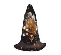 White delicate lotus flower L Printed Halloween Wizard Cape | Themed Party Costume | Adult/Youth Cosplay Cape | Sizes S M L