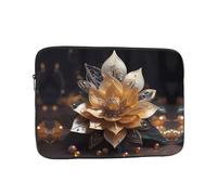White delicate lotus flower Printed Laptop Sleeve Printed Laptop Protective Case Suitable For Travel And Office Use 13 inch