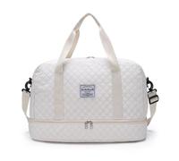 (white) Deluxe Large Capacity Duffel Bag - Multi-functional Shoulder and Crossbody Tote Bag with Wet and Dry Pockets,Dual Side Pockets for Travelling
