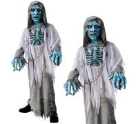 White Demon Boys Ghoul Ghost Fancy Dress Halloween Costume + Mask
