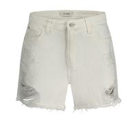 White Denim Shorts with Distressed Effect- female- Guess- Denim Shorts- White- W28- Shorts W28