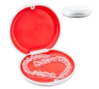 White Dental Retainer Container Case with Magnetic Closure, Slim Night Guard Case Orthodontic Retainer Box Holder for Braces, Bleaching Trays, Dentures