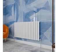 White Designer Radiator Horizontal 600×1156mm Single Flat Panel - Wall/Floor Mounted for Modern Multi-Scene & Central Heating
