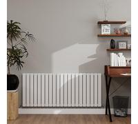 White Designer Radiator Horizontal 600×1428mm Single Flat Panel - Wall/Floor Mounted for Modern Multi-Scene & Central Heating 3689 BTU